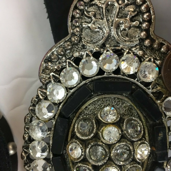 Black Women\'s Sequin Leather  Belt  6194 Size 34 main image 20